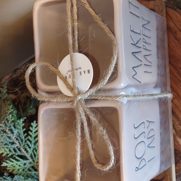 RAE DUNN Boss Lady, Make It Happen Pen Pencil Holder in pale pink - Picture 2 of 5